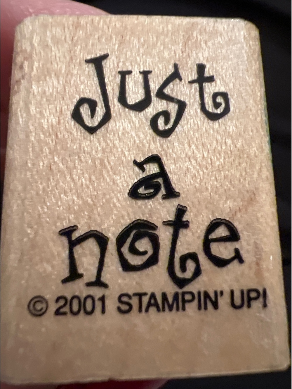 Stampin' Up! 2001 Just a Note Wooden Rubber Stamp